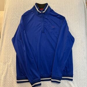 Ted Baker Golf Sweatshirt Men’s Size 5 Large Blue 1/4 Zip Pullover Performance